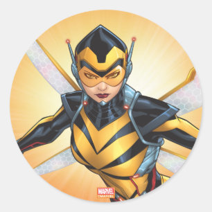 Avengers Classics The Wasp Flying Classic Round Sticker