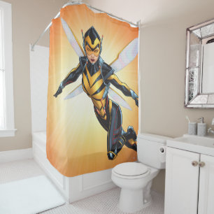 Avengers Classics   The Wasp Flying Shower Curtain