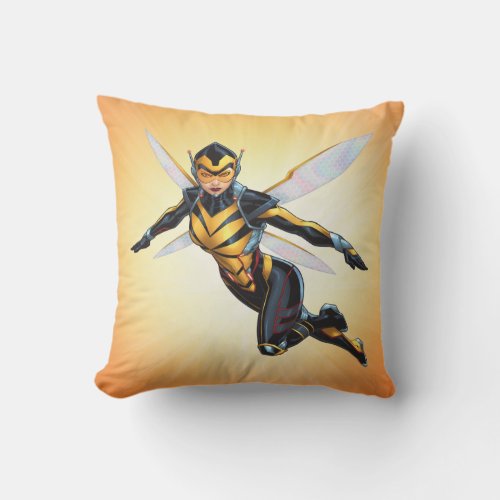 Avengers Classics  The Wasp Flying Throw Pillow