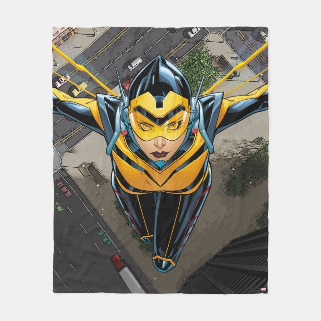 Avengers Classics | The Wasp Head-On Fleece Blanket (Front)