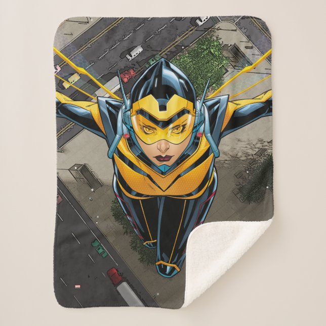 Avengers Classics | The Wasp Head-On Sherpa Blanket (Front)
