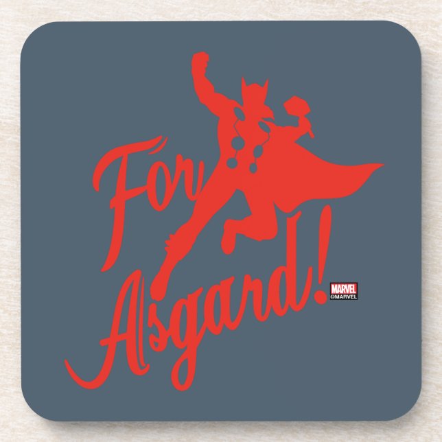 Avengers Classics | Thor "For Asgard" Silhouette Beverage Coaster (Front)