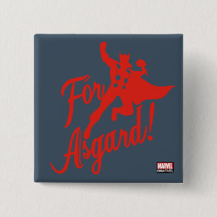 Avengers Classics   Thor "For Asgard" Silhouette Button