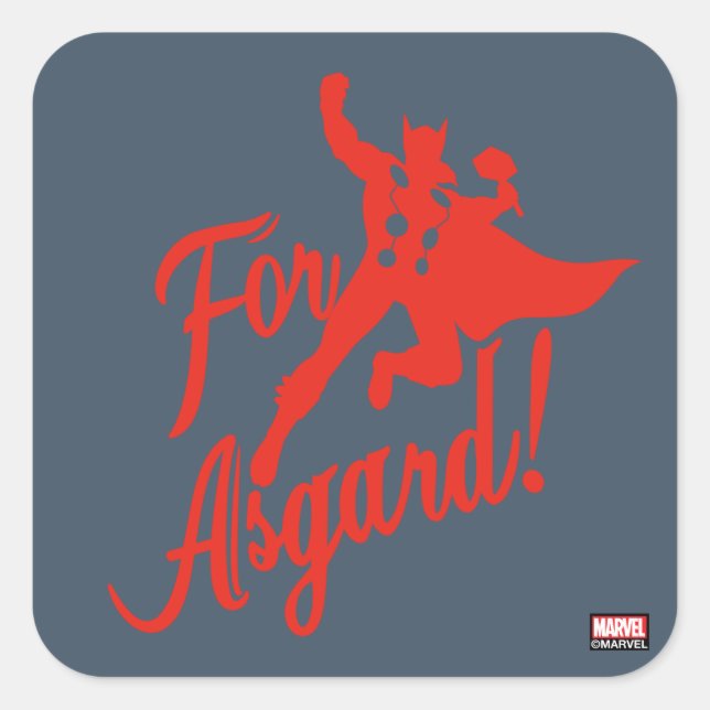 Avengers Classics | Thor "For Asgard" Silhouette Square Sticker (Front)