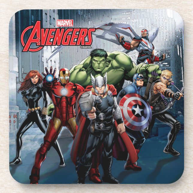 Avengers Classics | Thor Leading Avengers Beverage Coaster (Front)