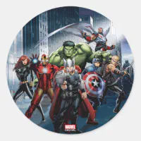 Avengers Classics, Hulk Leading Avengers Sticker, Zazzle