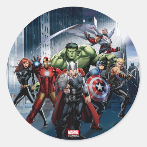 Avengers Classics  Thor Leading Avengers Classic Round Sticker