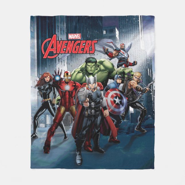 Avengers Classics | Thor Leading Avengers Fleece Blanket (Front)