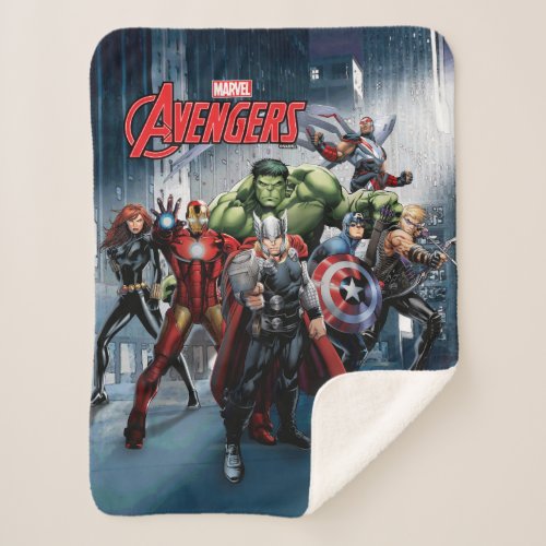 Avengers Classics  Thor Leading Avengers Sherpa Blanket