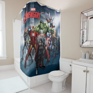 Avengers Classics   Thor Leading Avengers Shower Curtain