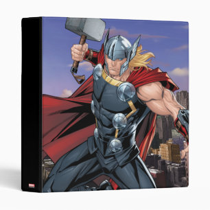 Avengers Classics   Thor Leaping With Mjolnir 3 Ring Binder