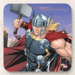 Avengers Classics Thor Leaping With Mjolnir Beverage Coaster