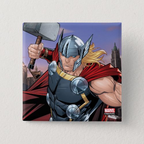 Avengers Classics  Thor Leaping With Mjolnir Button