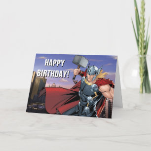 Avengers Classics Thor Leaping With Mjolnir Card