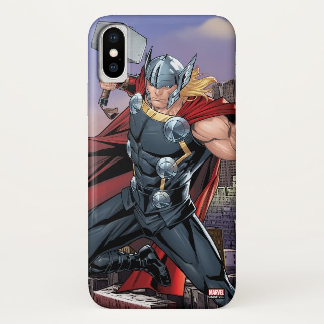 Avengers Classics | Thor Leaping With Mjolnir Case-Mate iPhone Case (Back)