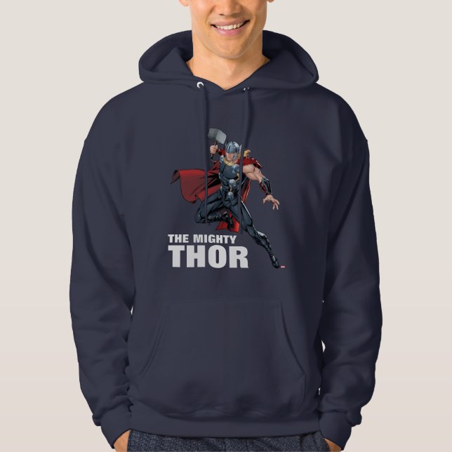 Avengers Classics | Thor Leaping With Mjolnir Hoodie (Front)