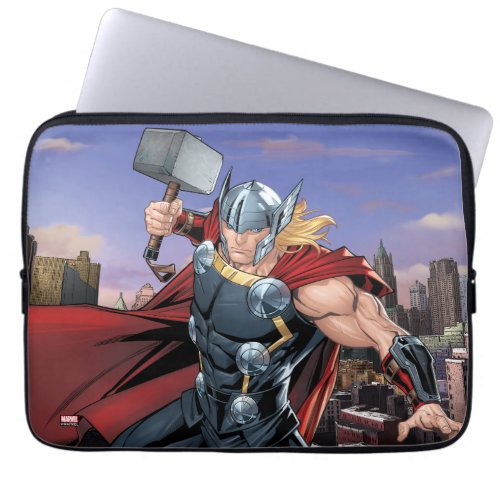 Avengers Classics  Thor Leaping With Mjolnir Laptop Sleeve