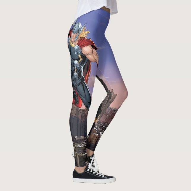 Avengers Classics | Thor Leaping With Mjolnir Leggings (Right)