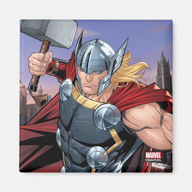 Avengers Classics | Thor Leaping With Mjolnir Magnet (Front)