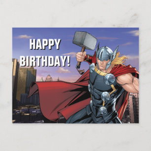 Avengers Classics   Thor Leaping With Mjolnir Postcard