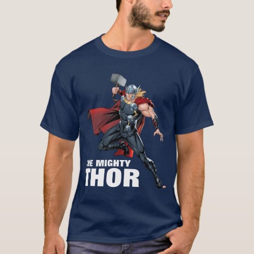 Avengers Classics  Thor Leaping With Mjolnir T_Shirt