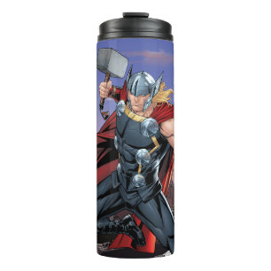 Avengers Classics Thor Leaping With Mjolnir Thermal Tumbler