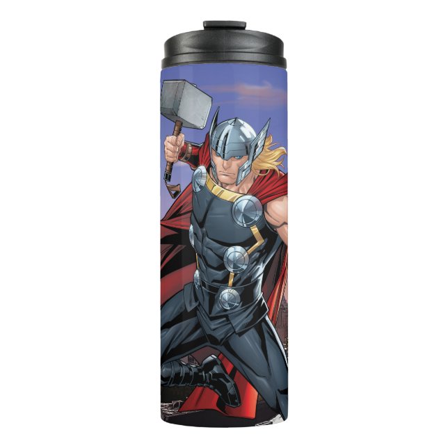 Avengers Classics | Thor Leaping With Mjolnir Thermal Tumbler (Front)