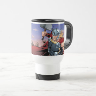 Avengers Classics Thor Leaping With Mjolnir Travel Mug
