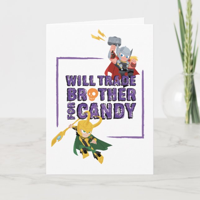 Avengers Classics | Thor & Loki Halloween Candy Card (Front)