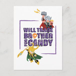 Avengers Classics Thor & Loki Halloween Candy Postcard