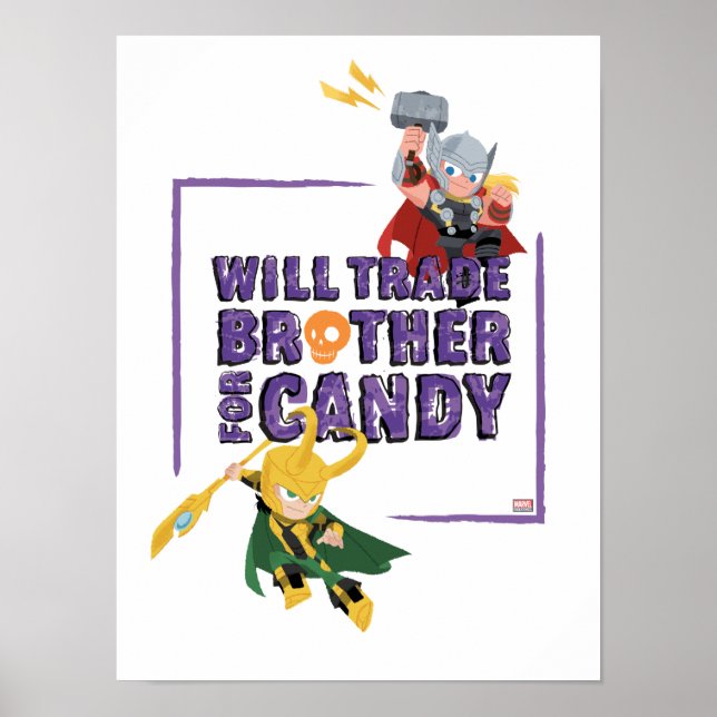 Avengers Classics | Thor & Loki Halloween Candy Poster (Front)