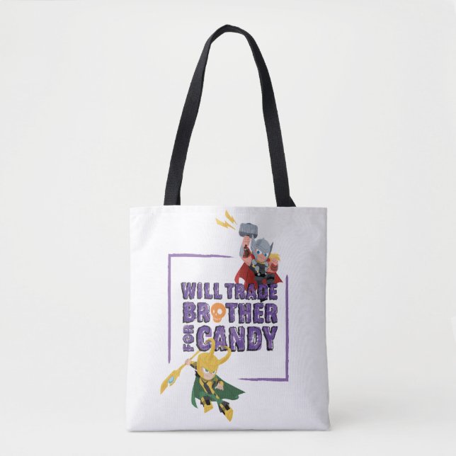 Avengers Classics | Thor & Loki Halloween Candy Tote Bag (Front)
