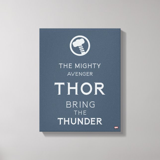 Avengers Classics | Thor Typography Canvas Print (Front)