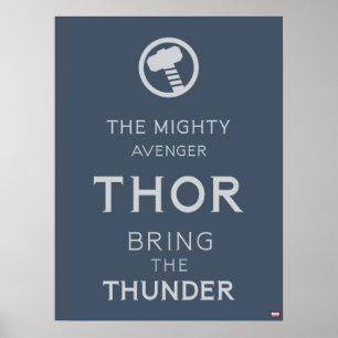 Avengers Classics Thor Typography Poster
