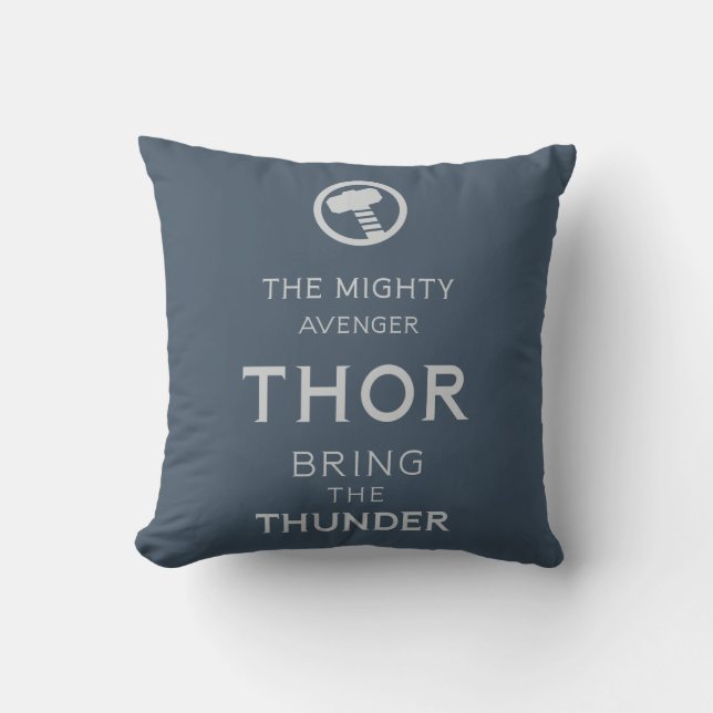 Avengers Classics | Thor Typography Throw Pillow (Front)