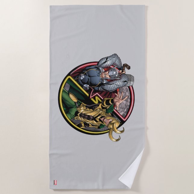 Avengers Classics | Thor Versus Loki Beach Towel (Front)