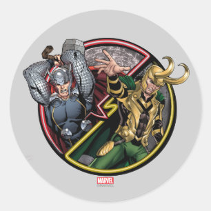 Avengers Classics Thor Versus Loki Classic Round Sticker