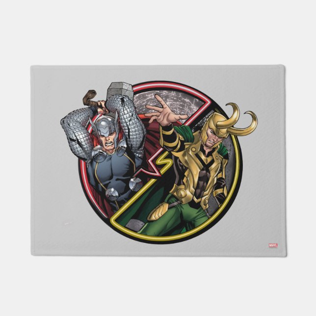 Avengers Classics | Thor Versus Loki Doormat (Front)