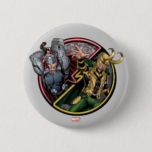 Avengers Classics   Thor Versus Loki Pinback Button