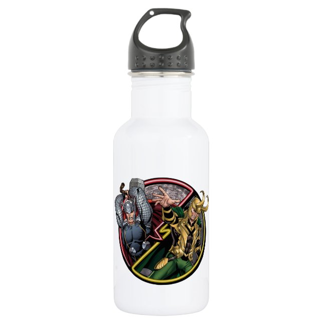 Avengers Classics | Thor Versus Loki Stainless Steel Water Bottle (Front)