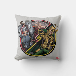 Avengers Classics   Thor Versus Loki Throw Pillow