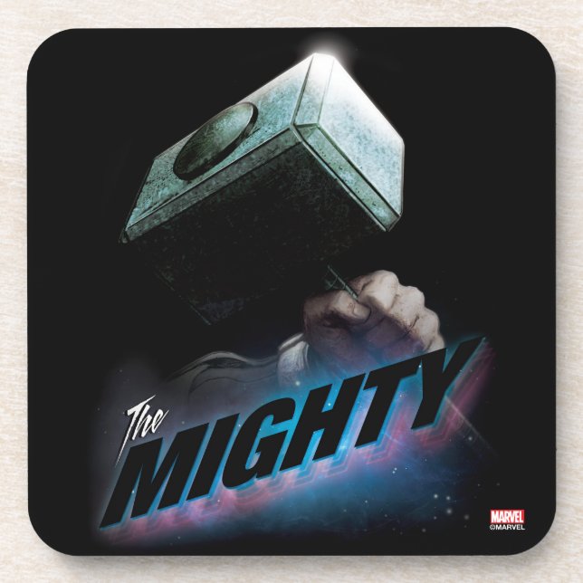 Avengers Classics | Thor's Hammer Bold Graphic Beverage Coaster (Front)