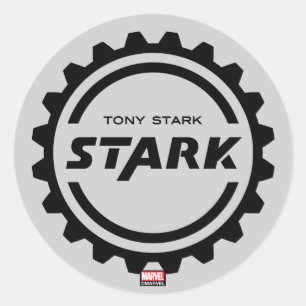 Avengers Classics   Tony Stark Gear Logo Classic Round Sticker