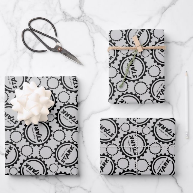 Avengers Classics | Tony Stark Gear Logo Wrapping Paper Sheets (Front)