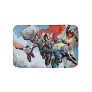 Avengers Classics Traversing Through Snowy Mount Bath Mat