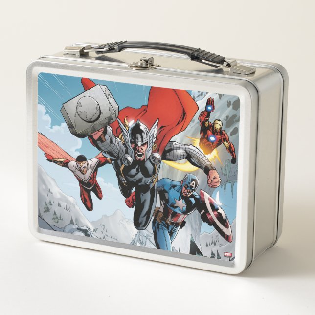 Avengers Classics | Traversing Through Snowy Mount Metal Lunch Box (Front)