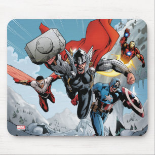 Avengers Classics Traversing Through Snowy Mount Mouse Pad
