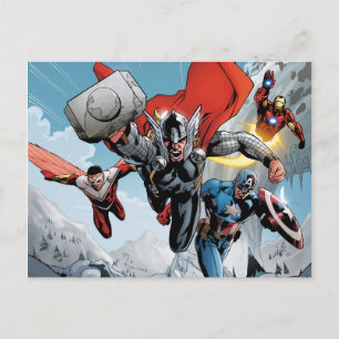 Avengers Classics Traversing Through Snowy Mount Postcard