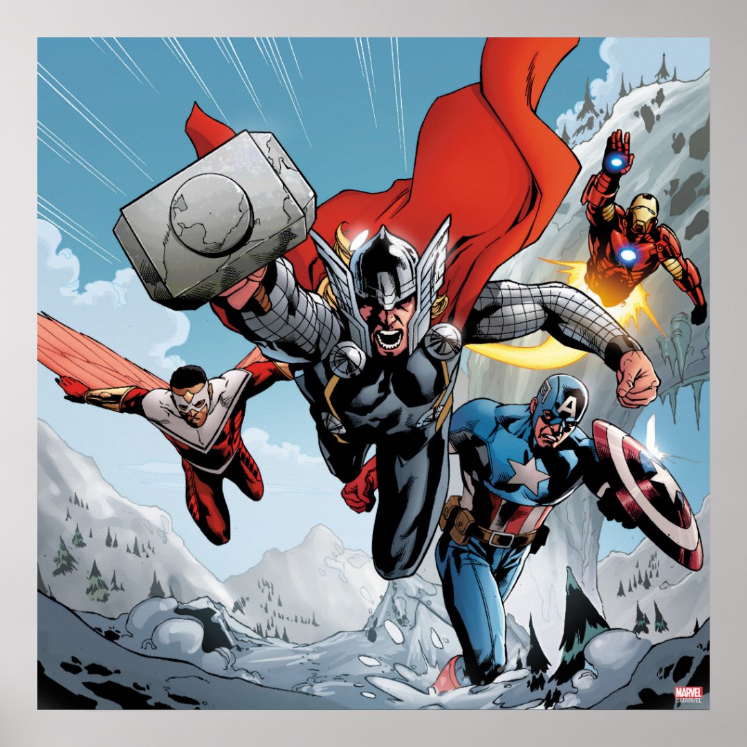 Avengers Classics | Traversing Through Snowy Mount Poster | Zazzle