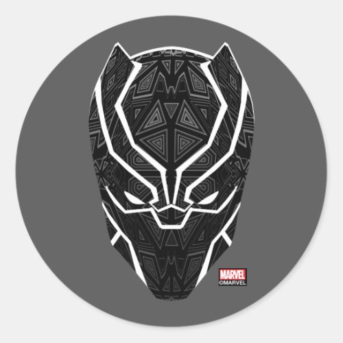 Avengers Classics  Tribal Black Panther Head Classic Round Sticker